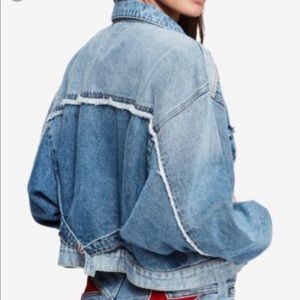 free people bedford cotton cropped denim jacket